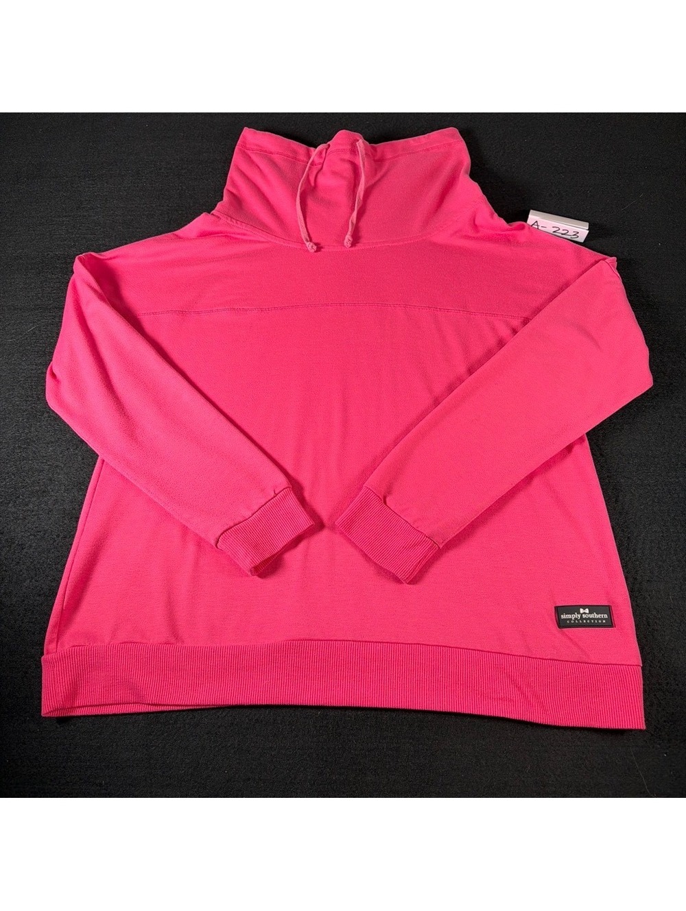 Simply Southern Women’s Pink Cowl Neck Sweatshirt Pullover Cotton Casual